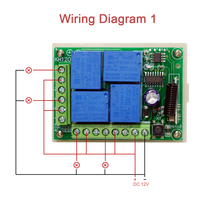 Module récepteur de relais 2 canaux 433 MHz DC12V et RF 433 MHz pour interrupteur lumineux