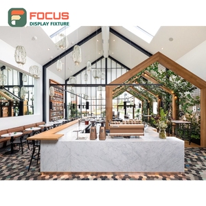 High Capacity Cafe Service Counter Tempered Glass Panel Barista Service Zone Commercial Cafe Counter - Product Image 1