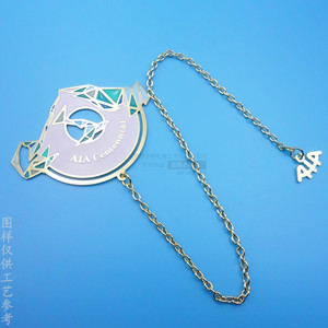 Metal <b>Bookmark</b> With Hollow Pattern And Chain Design 55mm Gold Color For Stationery Business Gifts - Product Image 3