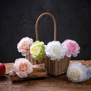 Rose artificielle de qualité supérieure PJ1150 en vrac, avec une tête de 12 cm de diamètre, couleur caramel, rouille poussiéreuse, orange brûlé, pour <span class=keywords><strong>la</strong></span> décoration d'automne et de luxe - Product Image 4