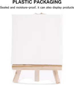 8*15cm kuda-kuda/10*10cm kanvas perlengkapan seni set penyangga kayu Mini kuda-kuda dengan kanvas untuk anak-anak lukisan dan gambar