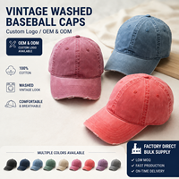 Casquette de baseball en coton délavé et vieilli avec broderie 3D personnalisée, 6 panneaux, style vintage rétro, ajustable, unisexe, casquette de sport vierge pour papa