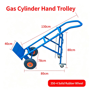1. Chariot à roulettes robuste pour bouteilles de gaz de soudage, double porte-bouteilles avec roues pneumatiques et sangle de sécurité pour oxygène - Product Image 2