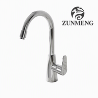 Robinet de cuisine classique moderne à poignée unique en acier inoxydable, finition chromée, rotatif à 360 degrés, avec douchette extractible et valve en céramique