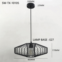 Lámpara Colgante Industrial Retro de Hierro Forjado, Creativa, para Cocina, Sala de Estar, Estilo Antiguo, LED