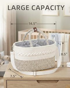 Organizador de Pañales para Bebé, Cesta de <span class=keywords><strong>Regalo</strong></span> para Bebé, Cesta de Algodón con Correas para el Hombro para Recién Nacidos - Product Image 2