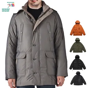 Best Quality 100% Polyester Men Down Jacket Custom Puffer Jacket Faux Fur Puffer Coat