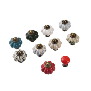 European Style <b>Ceramic</b> Pumpkin <b>Knobs</b> Colorful Novelty Shape Wardrobe Drawer Handles Durable Zinc Alloy Installation - Product Image 5