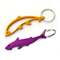 Décapsuleur de bouteille en acier inoxydable personnalisé en forme de requin, porte-clés en métal, sublimation, décapsuleur mural pour bouteille de bière avec logo