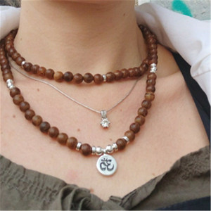 Bracciale con 108 Perle in Legno, Collana Mala, Charm con Loto, OM, Buddha, <span class=keywords><strong>Albero</strong></span> della Vita, Gioielli Spirituali per Yoga e Meditazione - Product Image 5