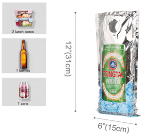 Sac isotherme élégant avec compartiment pour boissons et pique-nique, doté d'un tissu léger, réutilisable, portable et imperméable - Product Image 5