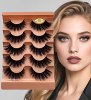 Vente en Gros Faux Cils Volume Moelleux avec Cils Effilés Bouclés Glamour Lot de 5 Paires Cils Bande Complète