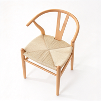 Chaise Y vintage en bois massif, fauteuil de salle à manger en corde de papier tressée, chaise de salle à manger nordique de style chinois moderne
