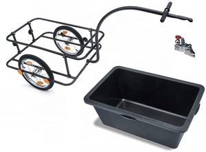 Grand plateau en plastique <span class=keywords><strong>Chariot</strong></span> à main Outil utilitaire Transport <span class=keywords><strong>Chariot</strong></span> à bagages Vélo Cargo Remorque - Product Image 3