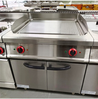 Gril électrique professionnel encastrable 380V 16KW en acier inoxydable, plaque de cuisson Teppanyaki à double zone de contrôle et hauteur réglable pour