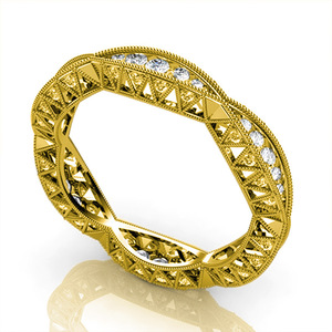 Anello da Donna B2881 in Oro Giallo con Diamante Taglio Brillante Rotondo Colore G Naturale Gioiello Classico per Matrimonio - Product Image 3