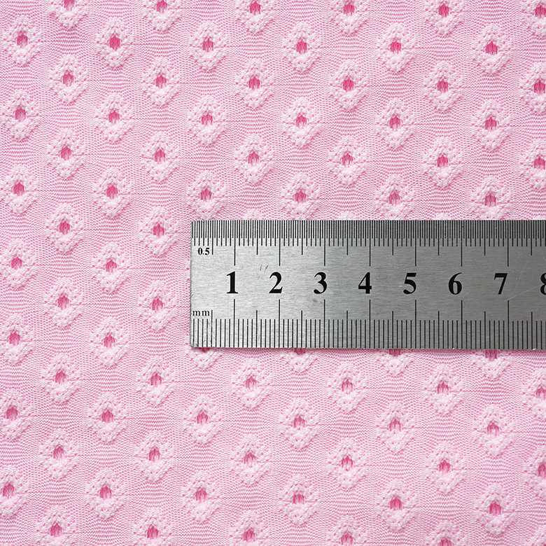 Factory Direct 100% Polyester Dot Dot Jacquard Fabric Interlining Weft Knitted Stretch Home Textiles Fabric Girls ASTM Certified