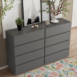 Bắc Âu Tối Giản 8-Ngực Ngăn Kéo Bằng Gỗ Lưu Trữ Tủ Màu Xám Đen Rắn Tổ Chức Cho Phòng Ngủ Phòng Khách Ăn Đồ Nội Thất - Product Image 1
