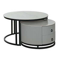 Ensemble de 2 tables basses en pierre frittée 80x80x45 31:8
