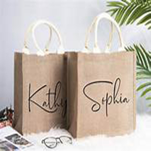 <strong>Wholesale</strong> High Quality Reusable Natural <strong>Jute</strong> Shopping <strong>Tote</strong> <strong>Bags</strong> with Logos - Product Image 2