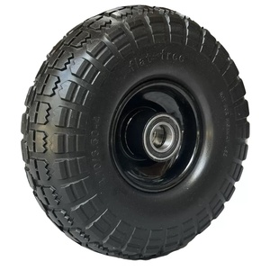 Toptan 10 inç 4.10/3.50-4 PU köpük sert kauçuk tekerlekler tek parça el kamyon için kaynaklı Metal jant/aracı sepeti/<span class=keywords><strong>caster</strong></span> - Product Image 4
