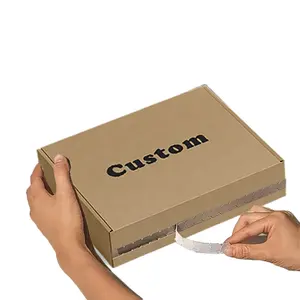 Kraft Corrugated Paper E-commerce Box Tear Strip Mailer Box With Custom Logo