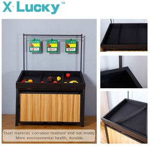 Design Grocery Shop Fridge Multideck Open Display Chiller Supermarket Shelf Wooden And Metal Vegetable And F - Product Image 4