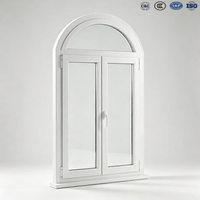 Ventanas y Puertas Abatibles de PVC con Diseño de Arco Simple de 48 x 60, Marco OEM con Persianas Enrollables