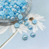 Perles en résine demi-rondes plates de 2 mm, multicolores, imitation perle, pour vêtements, nail art, bijoux, bricolage, décoration artisanale