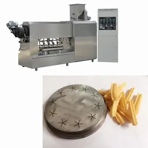 Small no frying crispy 3d corn bugles pellets fried chips snacks food machine production line bugles making extruder machine