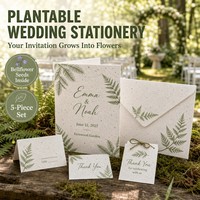 Samenpapier-Waldgarten-Hochzeitsset mit Glockenblumensamen und Schreibwaren-Set für Waldgarten-Hochzeiten