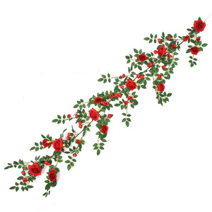 Guirlande de roses artificielles Vixilia, fleurs en soie et plastique pour décoration murale intérieure - Product Image 5