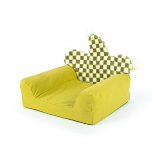 Cat <b>Bed</b> for All Seasons Warm Large Space Semi-Enclosed Teddy Design Checkered Pattern Large Detachable Washable Pet <b>Bed</b> Mat - Product Image 6