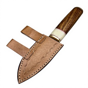 Couteaux Rajput de qualité industrielle personnalisables OEM, couteau de chasse à lame fixe en acier Damas, manche en bois, pointe tombante, 22 cm - Product Image 4