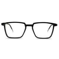 Monture de lunettes haut de gamme en corne de buffle véritable, faite à la main, couleur unie, pour hommes et femmes, noire, logo personnalisable