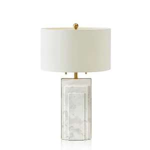 Amerikaanse Stijl Creatieve Luxe Led Marmeren Tafellamp Bureau Verlichting Voor Hotel Home Decor
