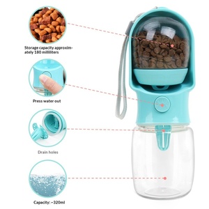 Bottiglia d'Acqua Portatile per Cani con Contenitore per Cibo, per Viaggi, Passeggiate ed Escursioni all'Aperto - Product Image 1