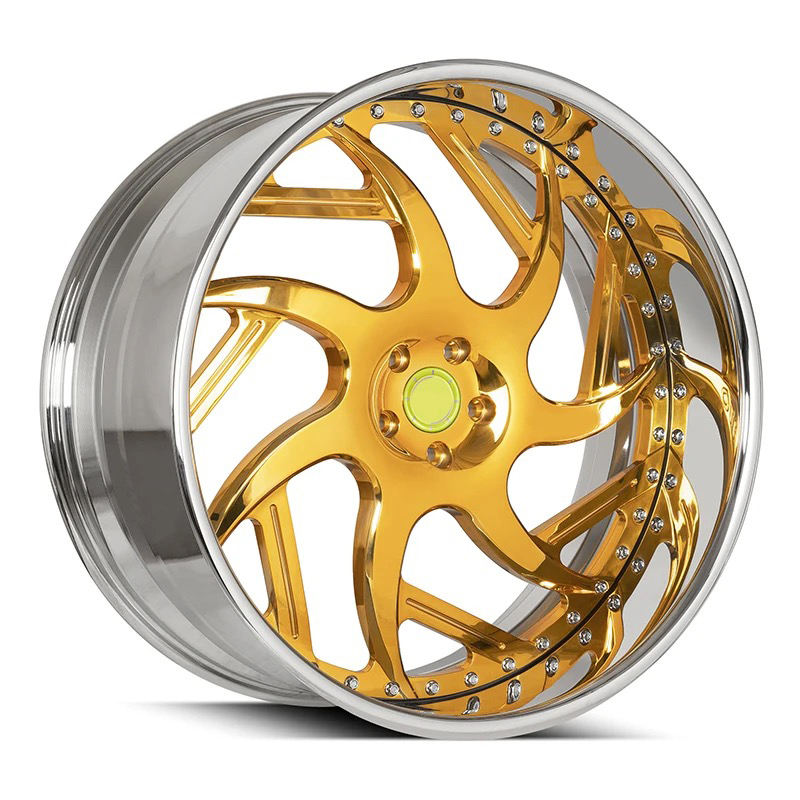 High Quality 2-Piece Chrome Gold Forged Wheels for Honda Civic