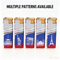 Briquet à flamme jet coupe-vent personnalisé d'usine, rechargeable, avec logo imprimé pour hôtels, KTV et cadeaux promotionnels
