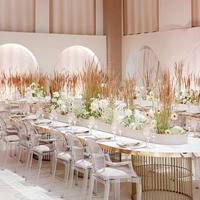 Nouvelle table de banquet de style moderne, forme ovale, pieds en acier argenté, table de salle à manger, table de mariage