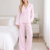 2025 gros personnalisé flanelle vêtements de détente femmes pantalons de pyjama avec motif rayé hiver sommeil bas
