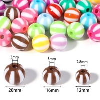 Acrylique rond coloré rayé bicolore pastel pastèque macaron color-block