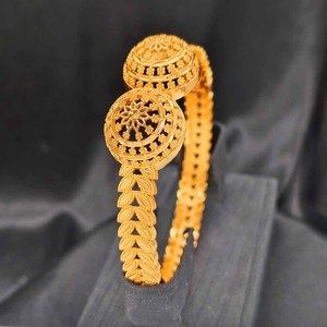 Dubai lujo oro joyería boda novias pulsera abierta 24K chapado en oro ajustable brazalete al por mayor - Product Image 3