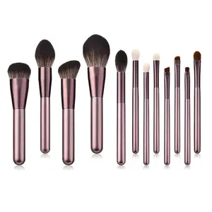 High Grade Professional Eyeshadow Facial 12PCS Makeup Brush Set With PU Bag