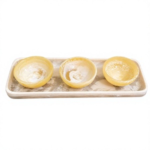 Nouveauté : Bol en résine écologique personnalisé avec plateau, design marbre naturel, décoration élégante pour la maison, idéal pour la cuisine et le bureau - Product Image 5