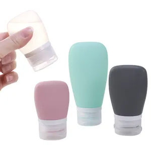 Reusable Portable Plastic Empty 2/3oz 4 In 1 Silicone Travel Size Lotion Shampoo Lotion Bottle Dispenser Bottle Kits Set Bottles