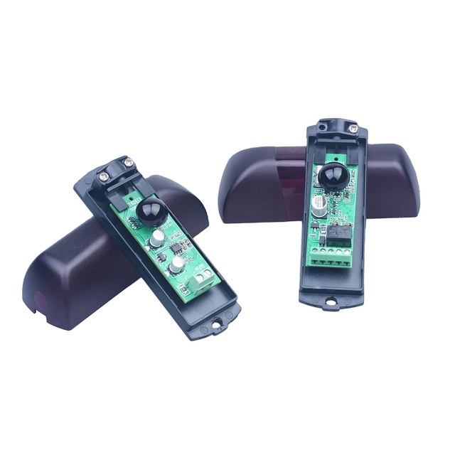 INTEGER IR-6090 Single Beam Sensor Infrared Photocell 12-24V DC/AC 940NM Black Relay 1A 36V Indoor 20m Outdoor 10m Automatic