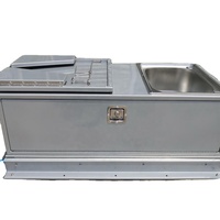 Nouvelle cuisine coulissante en aluminium pour caravane, 2 tiroirs, évier, banc, remorque de camping, rénovation/mise à niveau, charge utile maximale de 200 kg