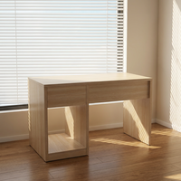 Bureau de direction moderne avec design élégant, en mélamine, extensible, couleur frêne clair
