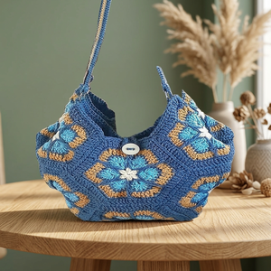 Knitting Bag <b>Handbags</b> Large <b>Crochet</b> Tote Retro Canvas Zipper Closure Embroidery Composite Shape Women Organizer Craft Hard - Product Image 3